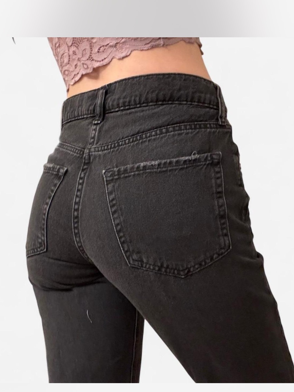 Aeropostale Jeans Womens 0 Black 90s Baggy Straight Leg Non Stretch Denim
